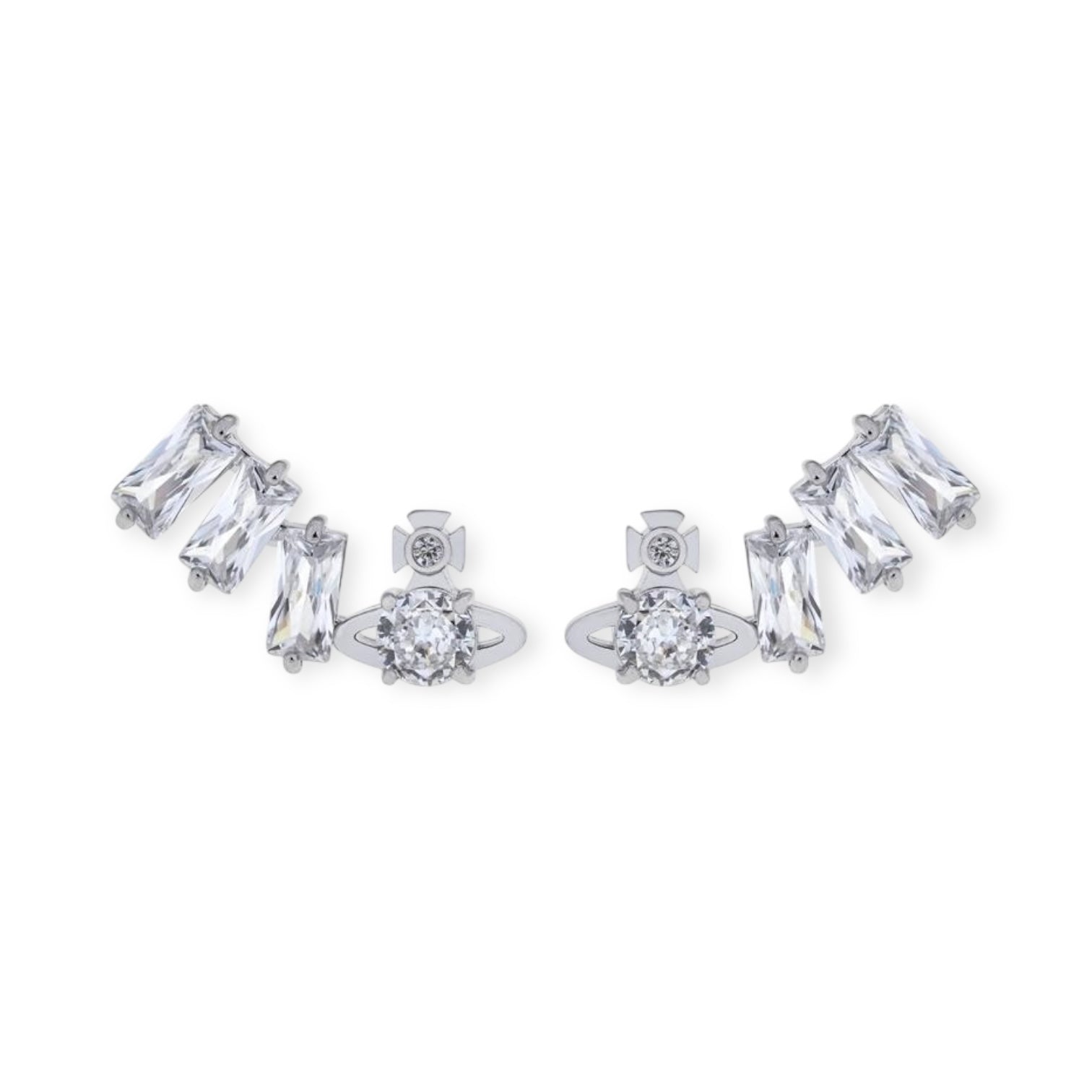 Crystal Shards Stud Orb/ Hanging Engraved Pendant Gold & Silver Earrings (2 Colors)