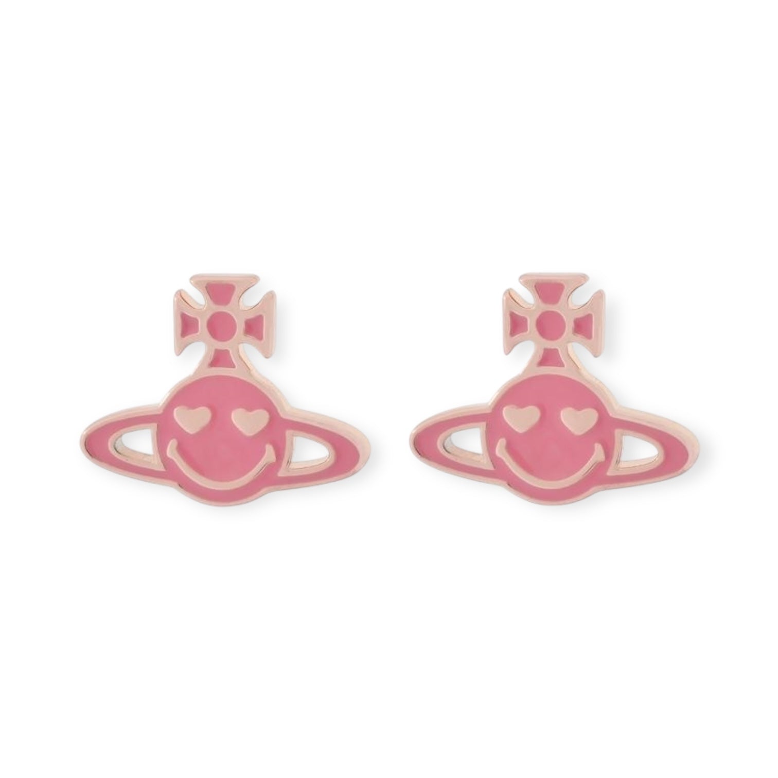Smiley Face Heart Eyes Orb Pendant Earrings (3 Colors)