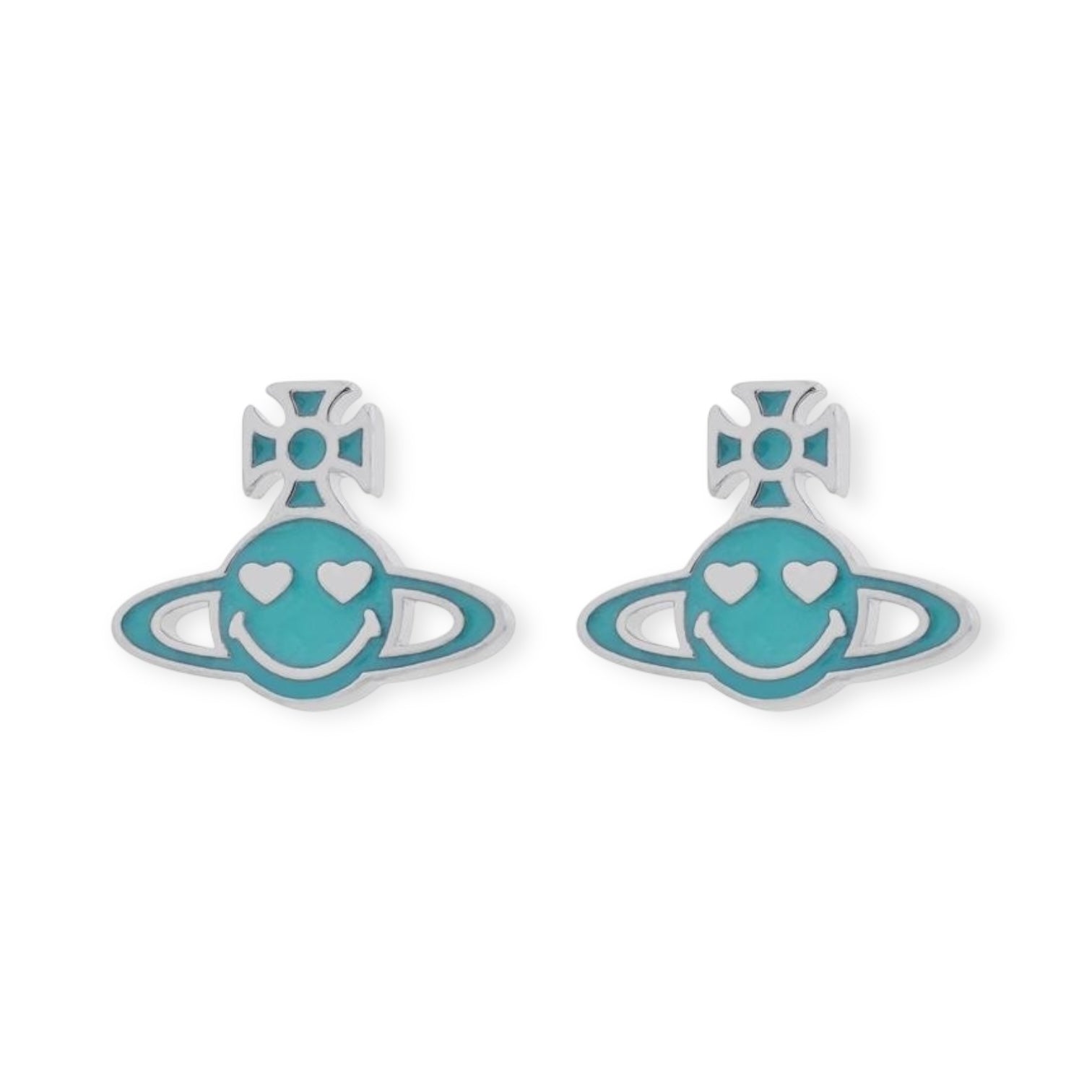 Smiley Face Heart Eyes Orb Pendant Earrings (3 Colors)