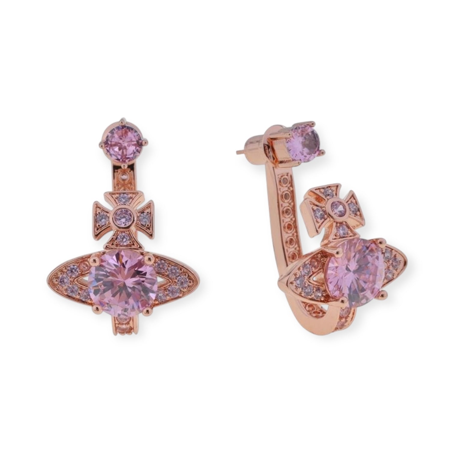 Cuff Drop Multicolor Gem Orb Pendant Earrings (5 Colors)
