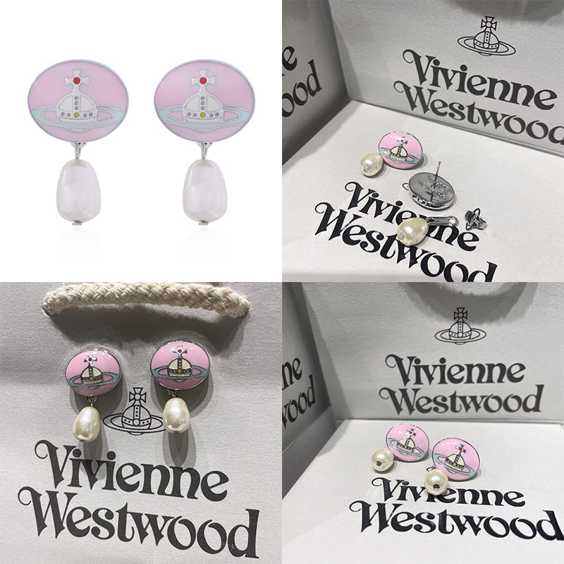Hanging Pearl Orb Engraved Pendant Earrings (3 Colors)