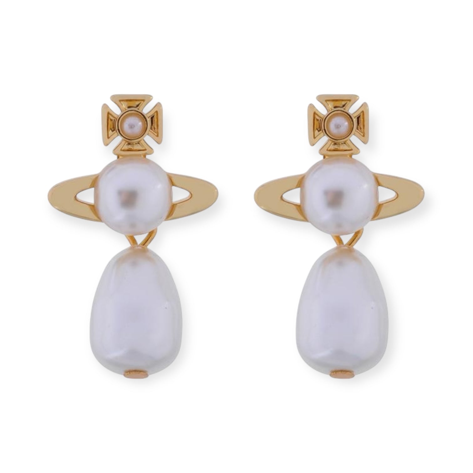 Mini Pearl Orb Pendant Hanging Pearl Drop Earrings (4 Colors)