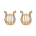 Gem Studded Horseshoe Orb Pendant Gem Gold & Silver Earrings (2 Colors)