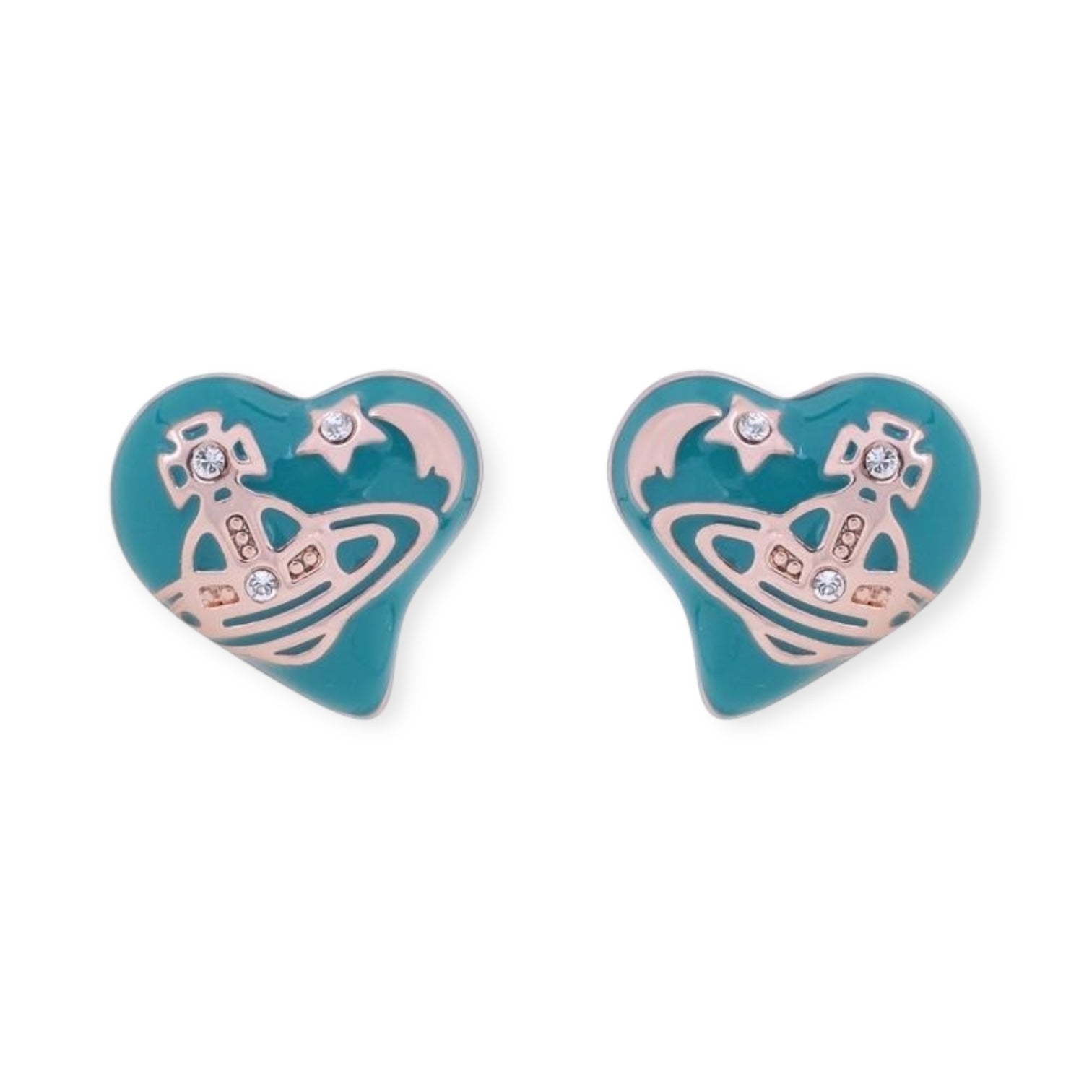 Heart Shape Asymmetrical Pendant Stud Earrings (3 Colors)