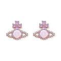 Crystallised Abstract Gem Studded Pendant Orb Stud Earrings (6 Colors)