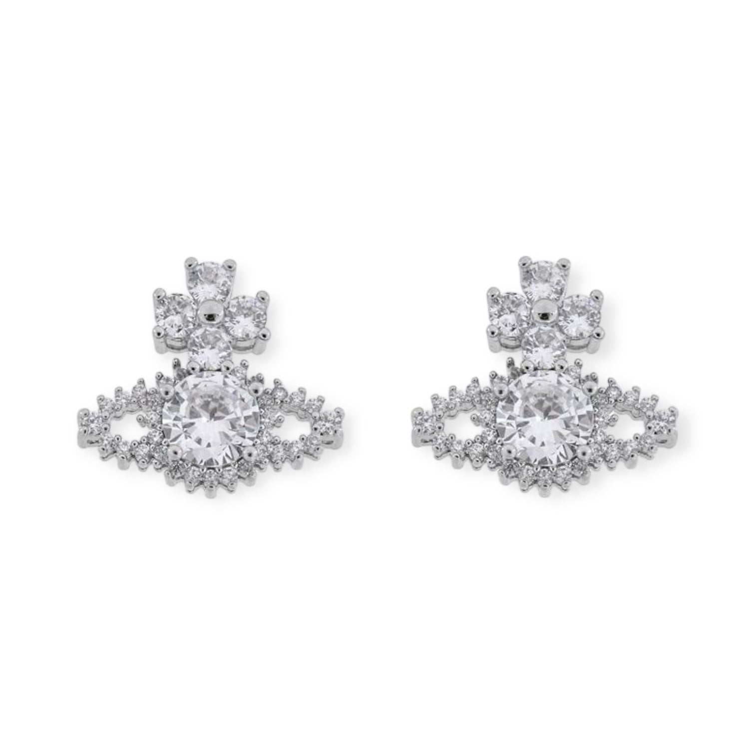 Crystallised Abstract Gem Studded Pendant Orb Stud Earrings (6 Colors)