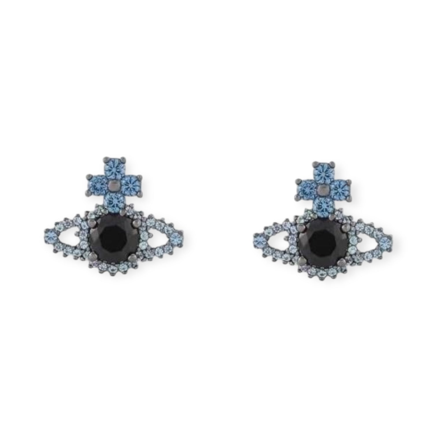 Crystallised Abstract Gem Studded Pendant Orb Stud Earrings (6 Colors)