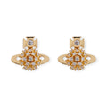 Multi Gem Crystal Design Abstract Orb Pendant Gold & Silver Stud Earrings (2 Colors)