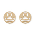 Gold Silver Chain Cutout Orb Design Pendant Stud Earrings (2 Colors)