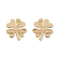 Lucky Clover Staple Engraved Orb Pendant Gold & Silver Stud Earrings (2 Colors)