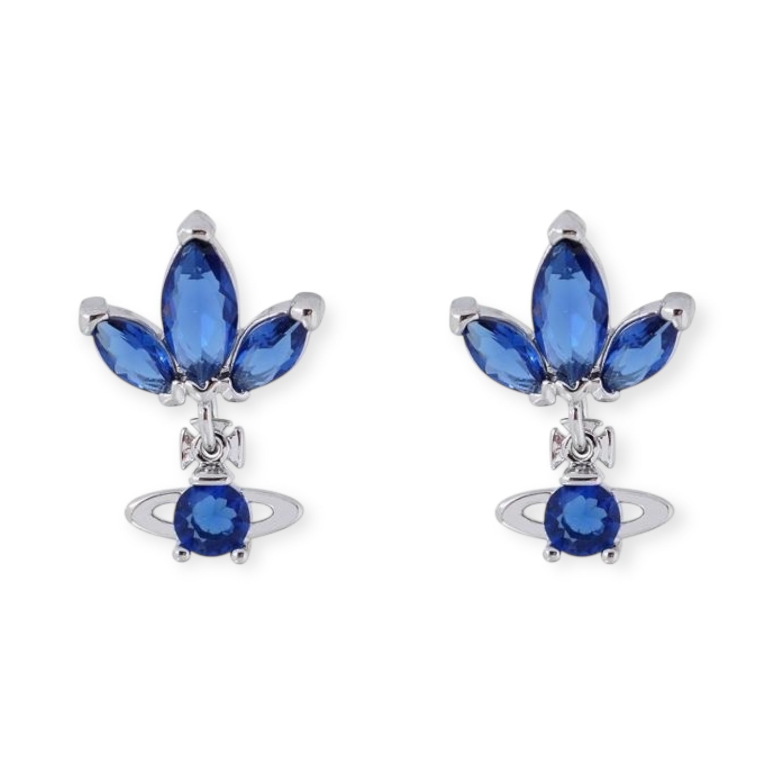 Triple Petal Petals Orb Pendant Stud Earrings (3 Colors)