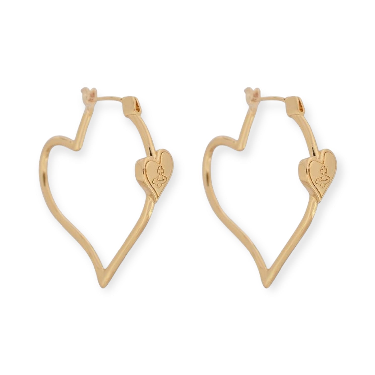 Hooped Heart Shaped Orb Engraved Pendant Earrings (4 Colors)