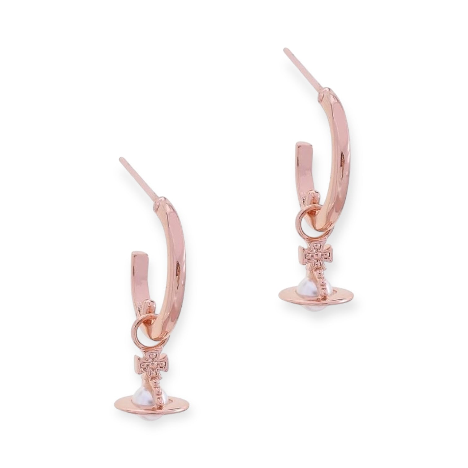 Mini Orb Hanging Pendant Hooped Earrings (3 Colors)