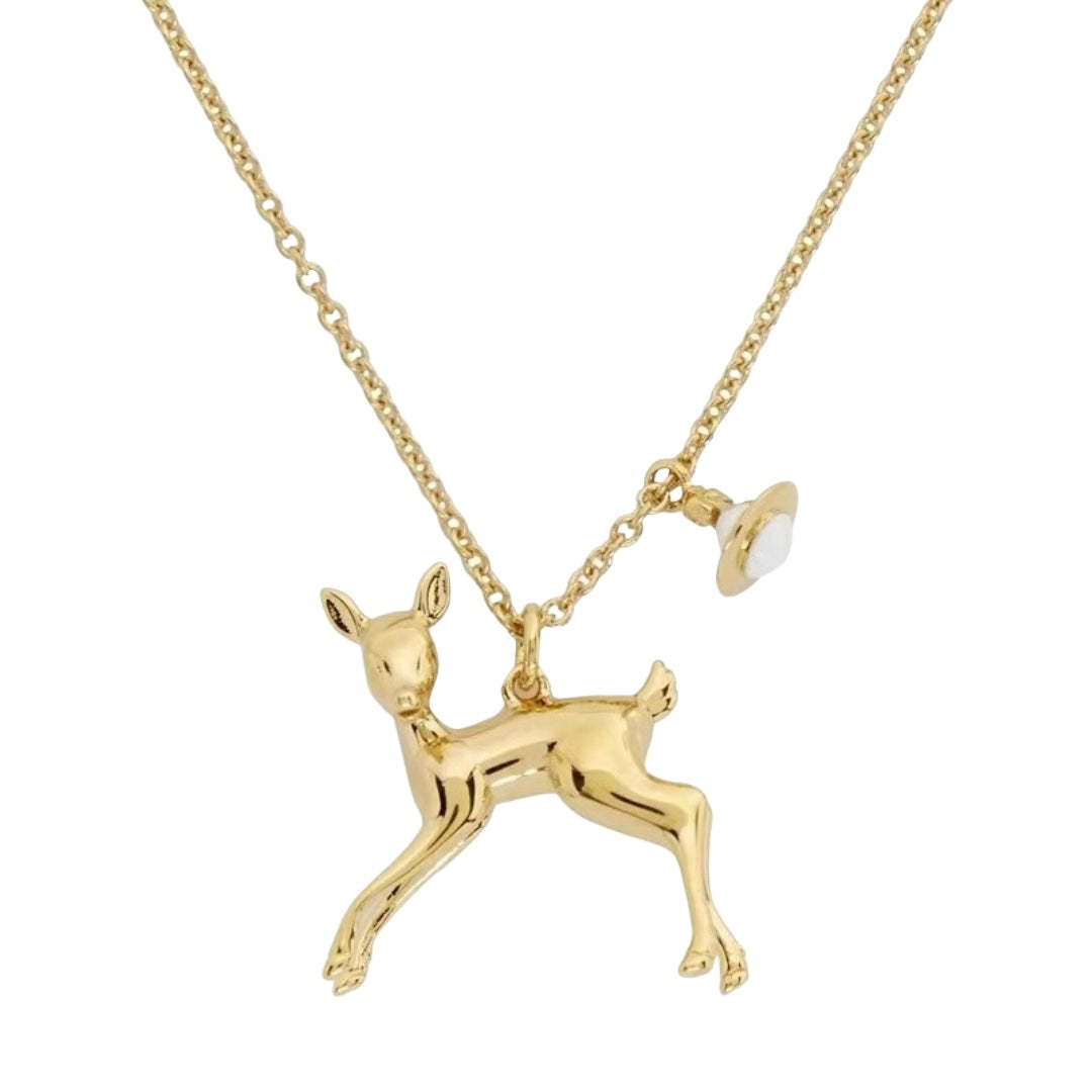 Gold Deer Orb Necklace