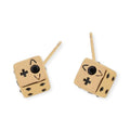Dice Design Engraved Orb Pendant Earrings (4 Colors)