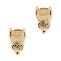Golden Corset Engraved Orb Design Stud Pendant Earrings