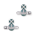 Safety Pin Striped Colorful Abstract Orb Pendant Stud Earrings (2 Colors)
