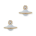 Pastel Outlined Pendant Orb White & Baby Pink Stud Earrings (2 Colors)