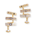 Triple Layer Mini Hanging Orb Abstract Design Gold & Silver Cuffed Earrings (2 Colors)