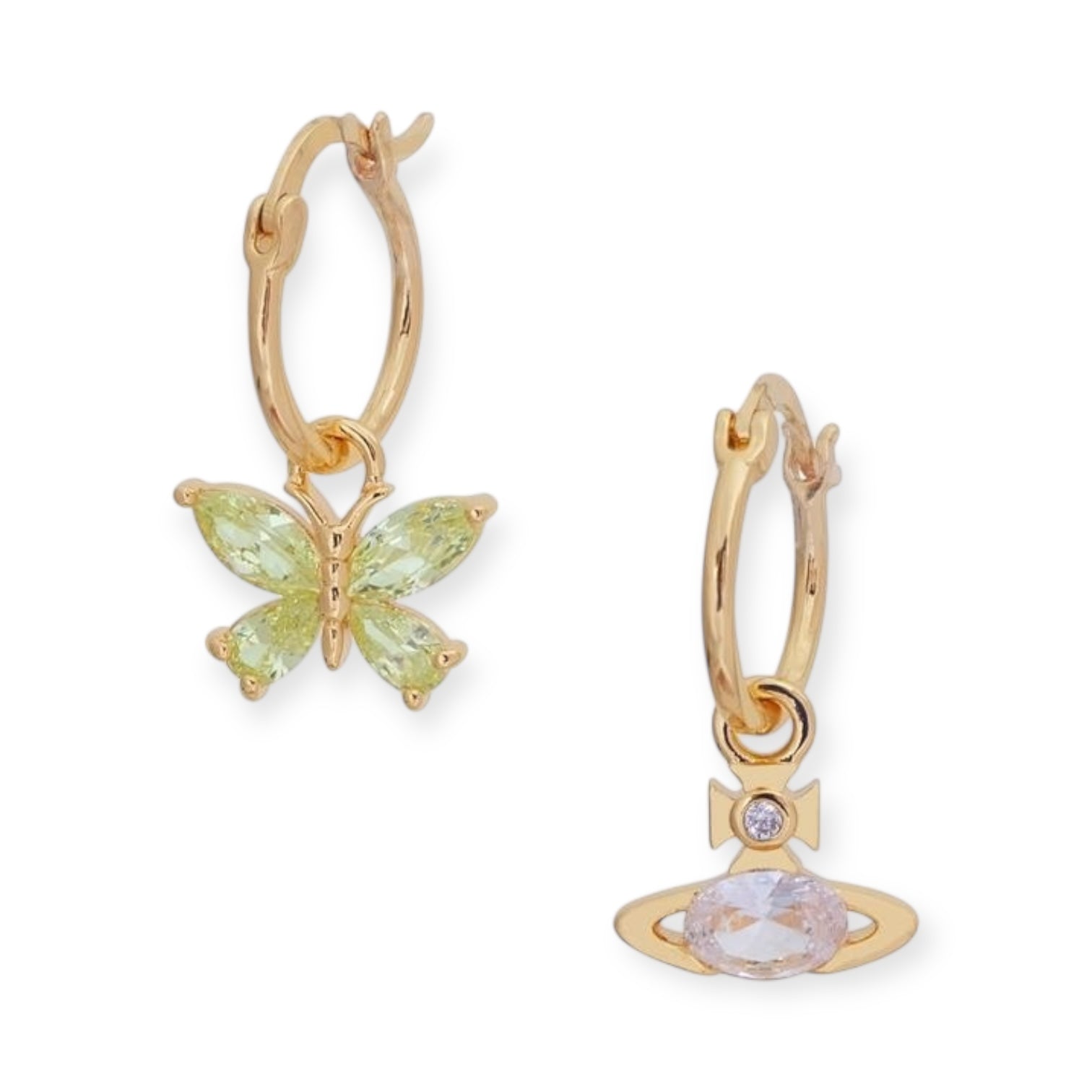 Butterfly Gemstone Earrings (3 Colors, 2 Styles)