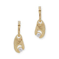 Crab Claw Pendant Holding Pearl Design Gold & Silver Hooped Earrings (2 Colors)