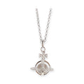 Silver Rim Glass Ball Orb Pendant Necklace