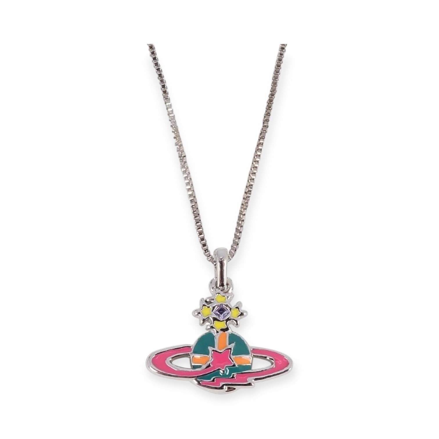 Multicolor Mini 10MM Orb Shooting Star Saturn Necklace (3 colors)