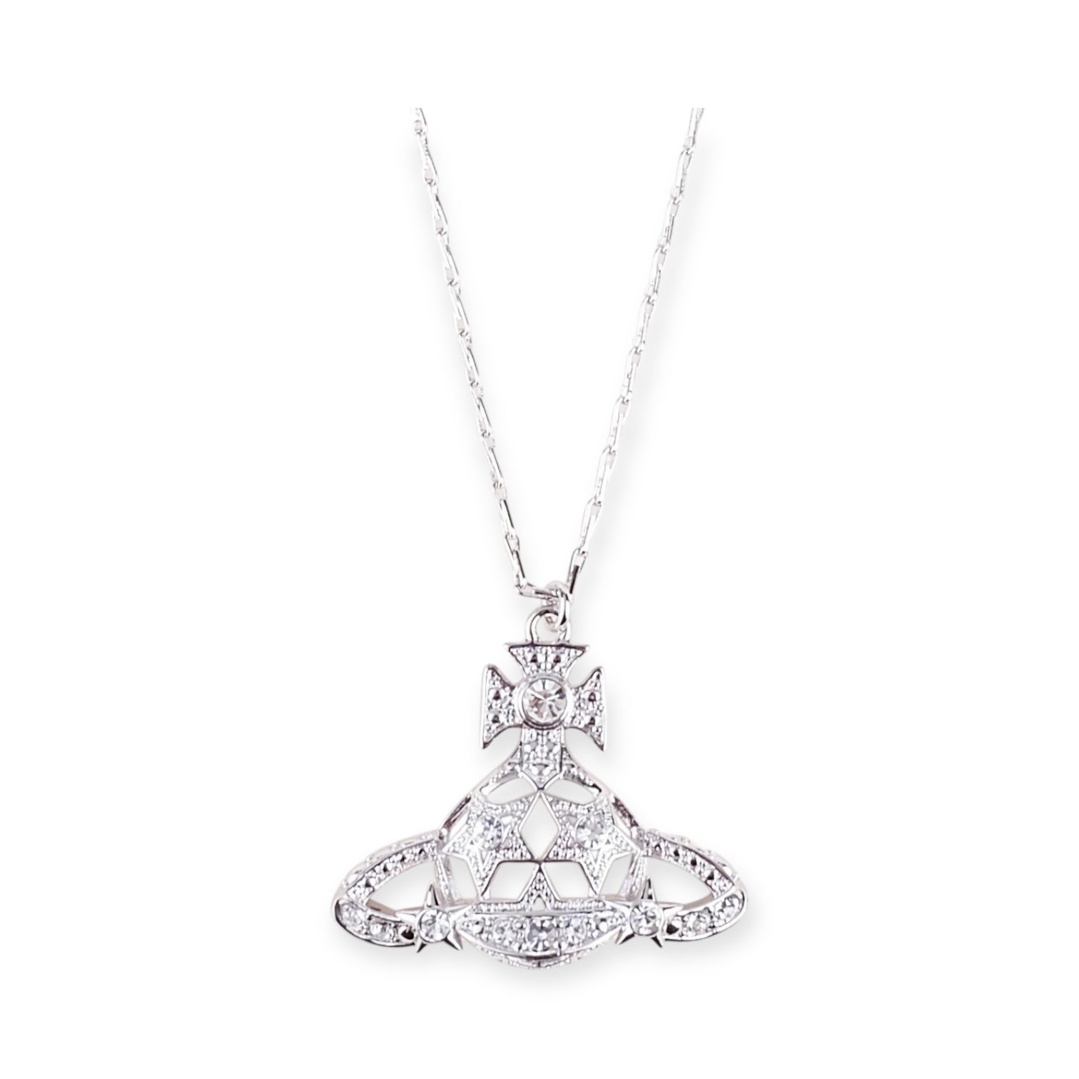 Star Gem Studded Orb Pendant Necklace Gold & Silver (2 colors)