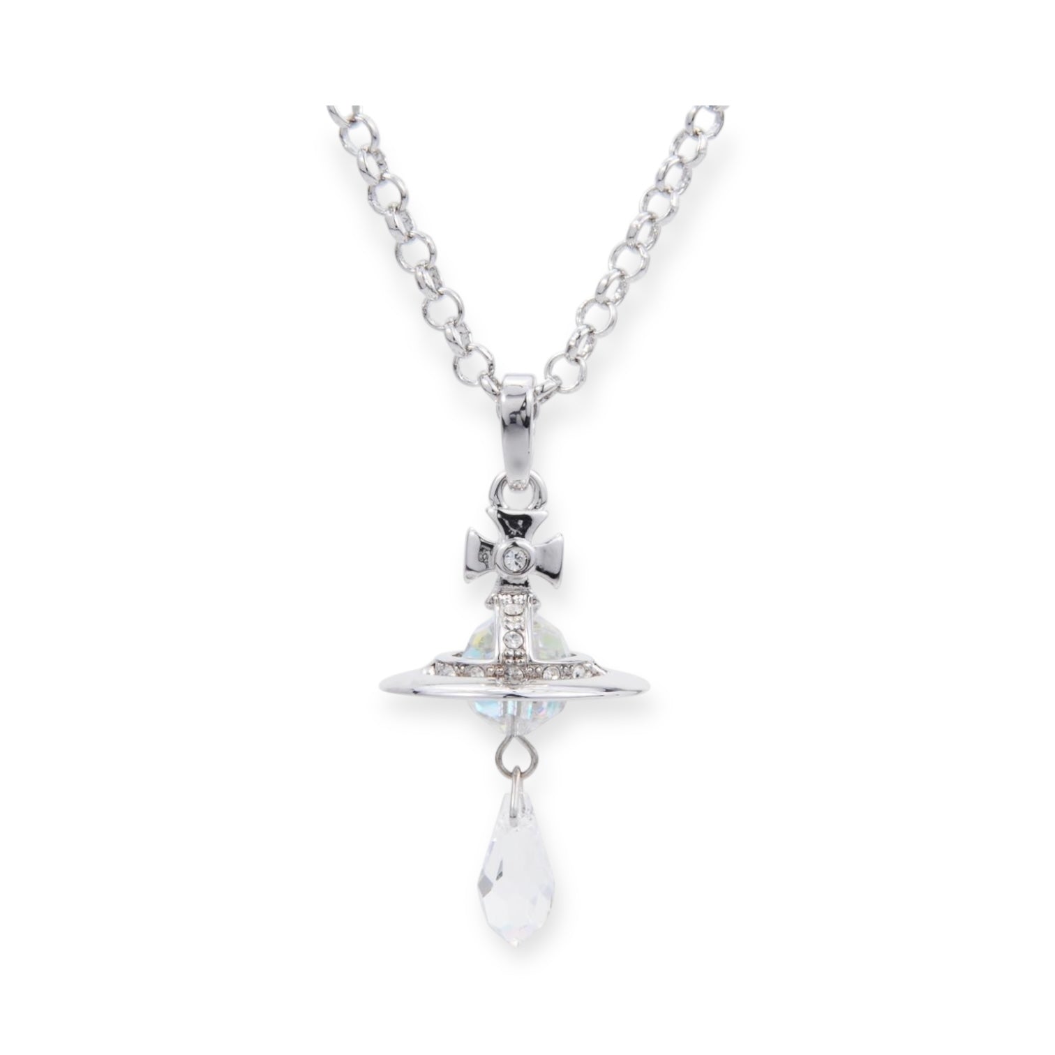 Crystal Orb Water Drop Black Crystal Pendant Necklace (4 Colors)