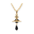 Crystal Orb Water Drop Black Crystal Pendant Necklace (4 Colors)