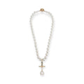 Beaded Tear Drop Pearl Orb Pendant Necklace Gold & Silver *2 colors*