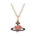Heart Shaped Mini Gem Studded 10MM Pendant Orb Necklace (2 colors)