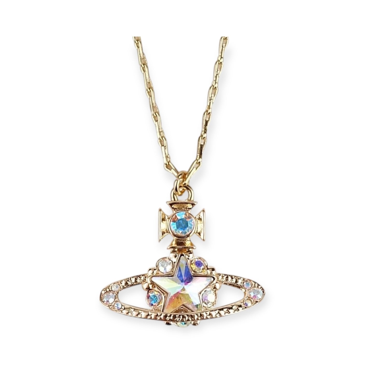 Star Pendant Orb Necklace Gold & Silver *2 colors*