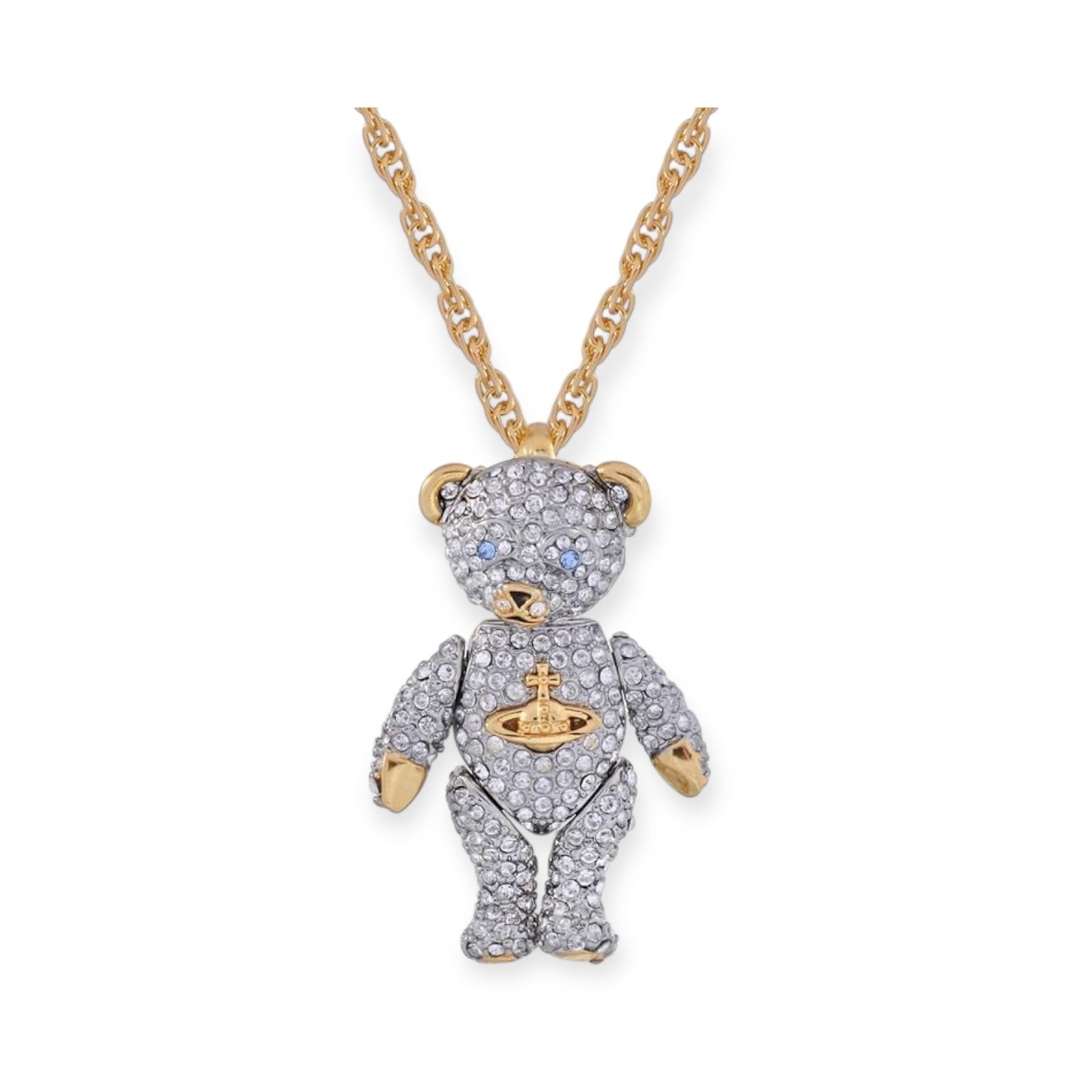 Teddy Bear Panda Gem Studded Pendant Necklace (2 colors)