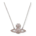 Champagne Color Gem Studded Orb Pendant Necklace