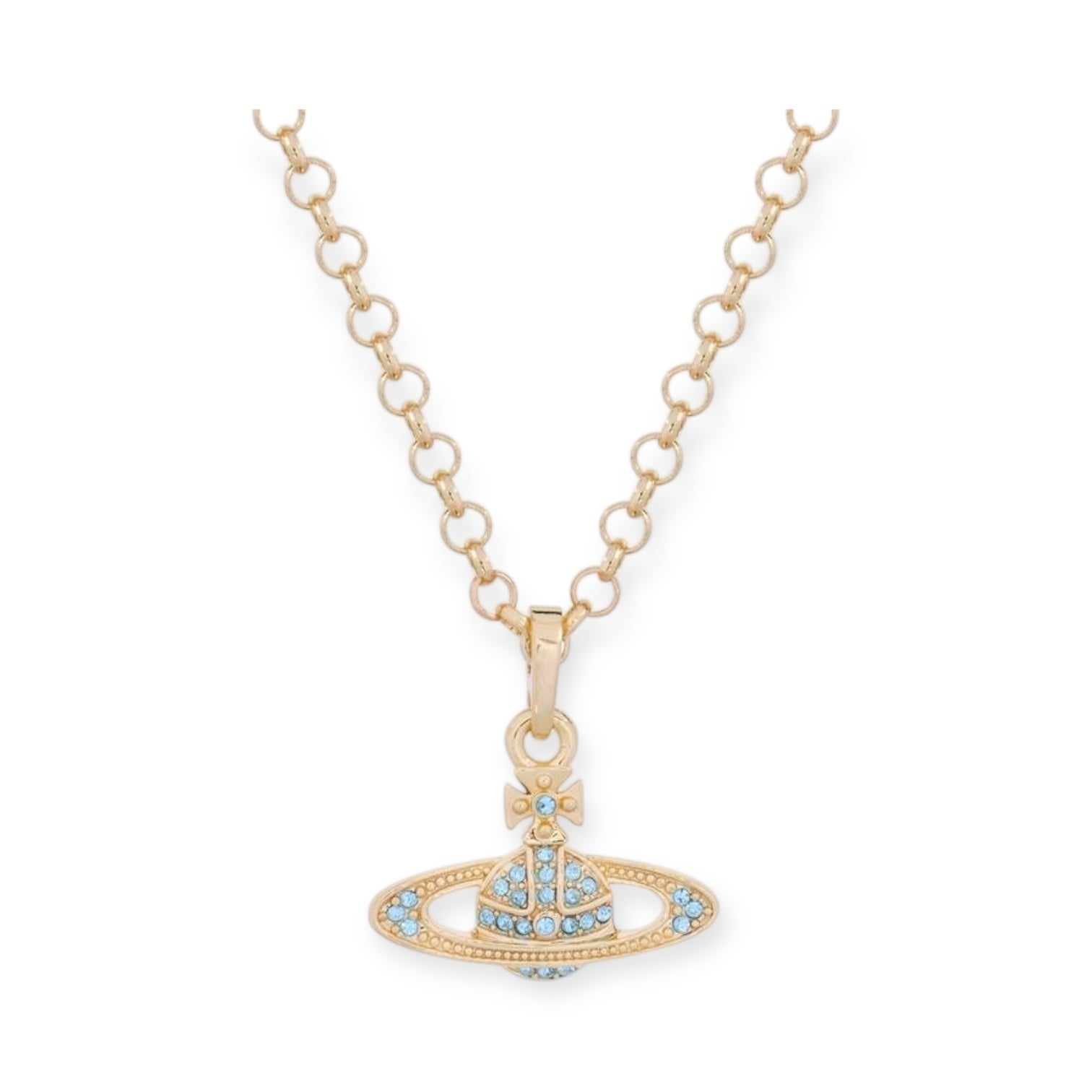 Mini Gem Studded 10MM Orb Pendant Necklace (7 Colors)