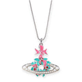 Christmas Holiday Wreath Pearl Orb Pendant Necklace