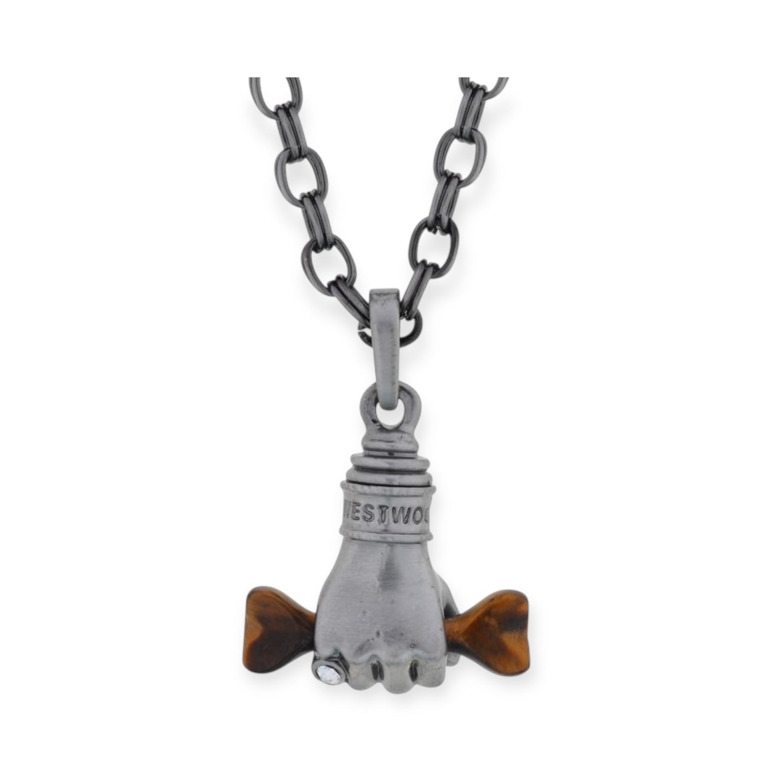 Hand Hold Holding Wooden Bone Ash Silver Pendant Necklace