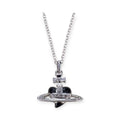 Mini Heart Shape Shaped Orb Design Pendant Silver Chain Necklace (5 Colors)