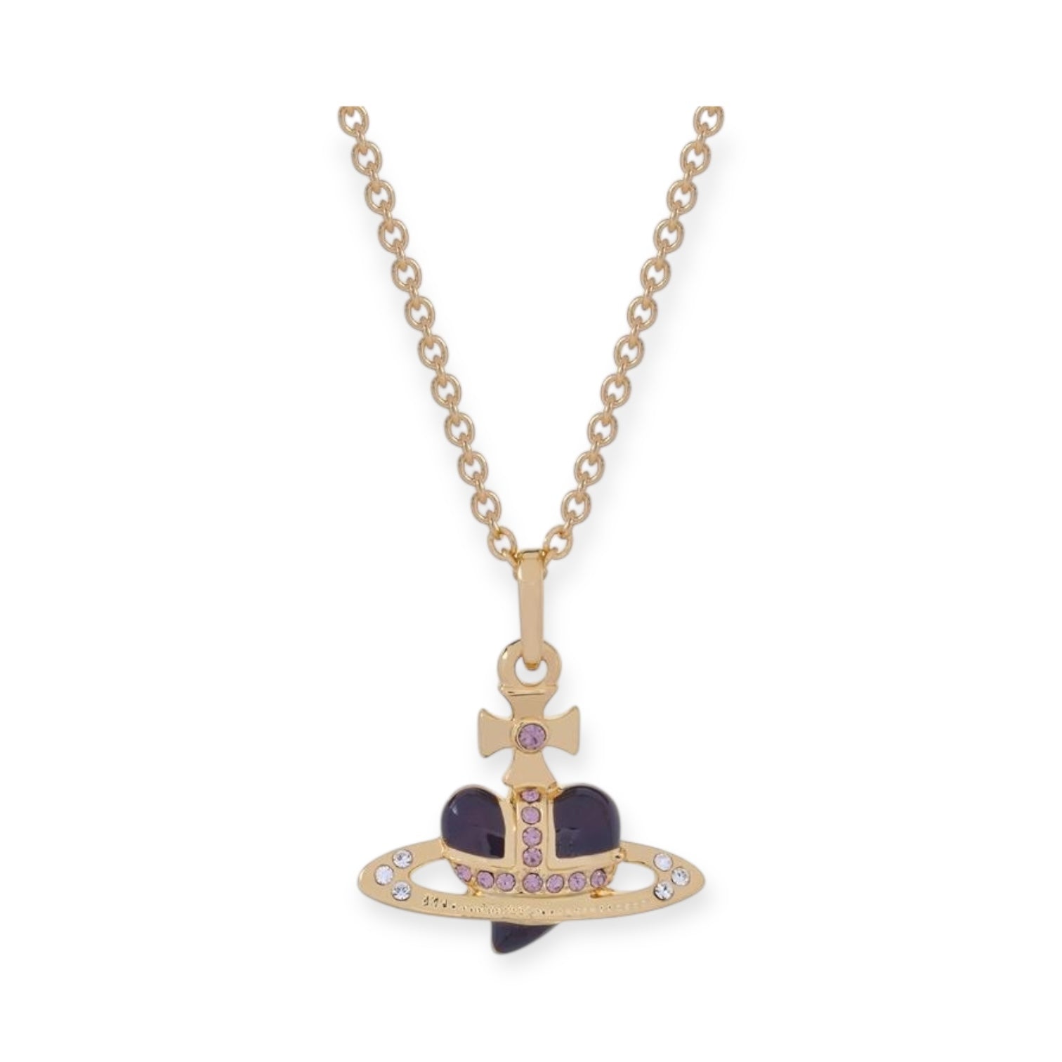 Mini Heart Shape Shaped Orb Design Gold Chain Necklace (7 Colors)