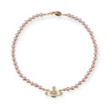 Beaded Pearl Colored Bas Abstract Pendant Orb Necklace (4 Colors)