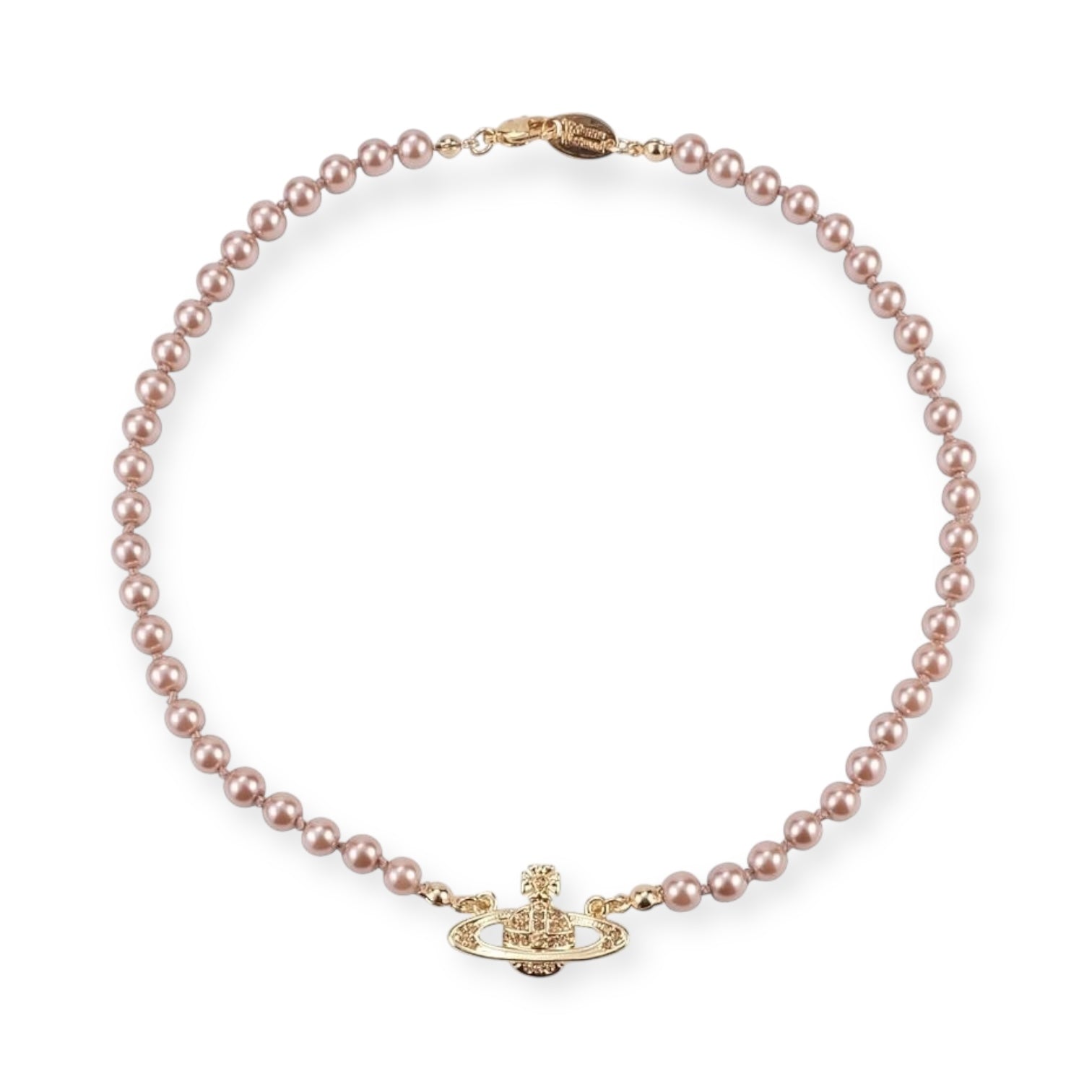 Beaded Pearl Colored Bas Abstract Pendant Orb Necklace (4 Colors)