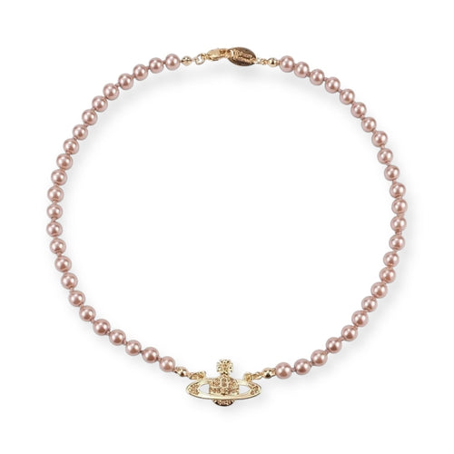 Beaded Pearl Colored Bas Abstract Pendant Orb Necklace (4 Colors)