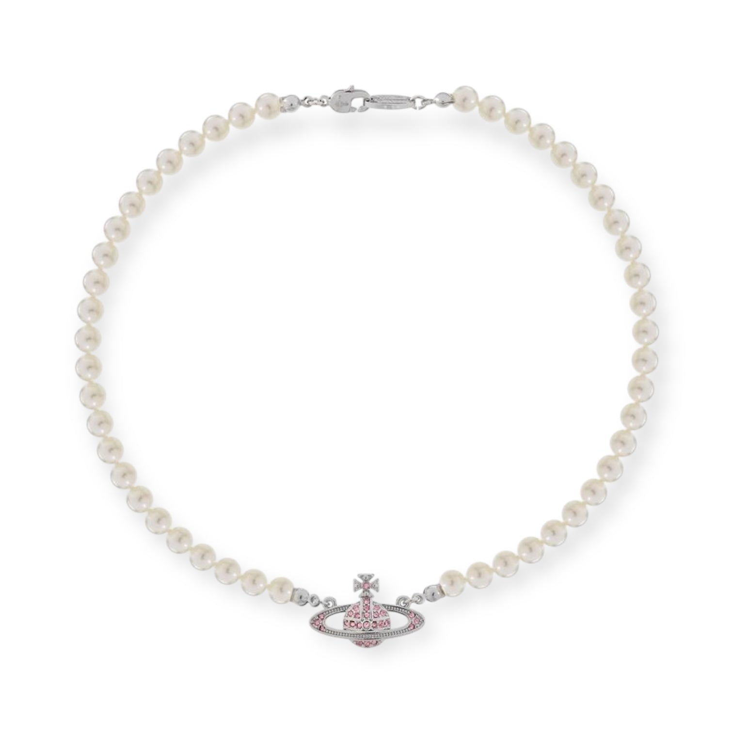 Beaded Pearl Colored Bas Abstract Pendant Orb Necklace (4 Colors)