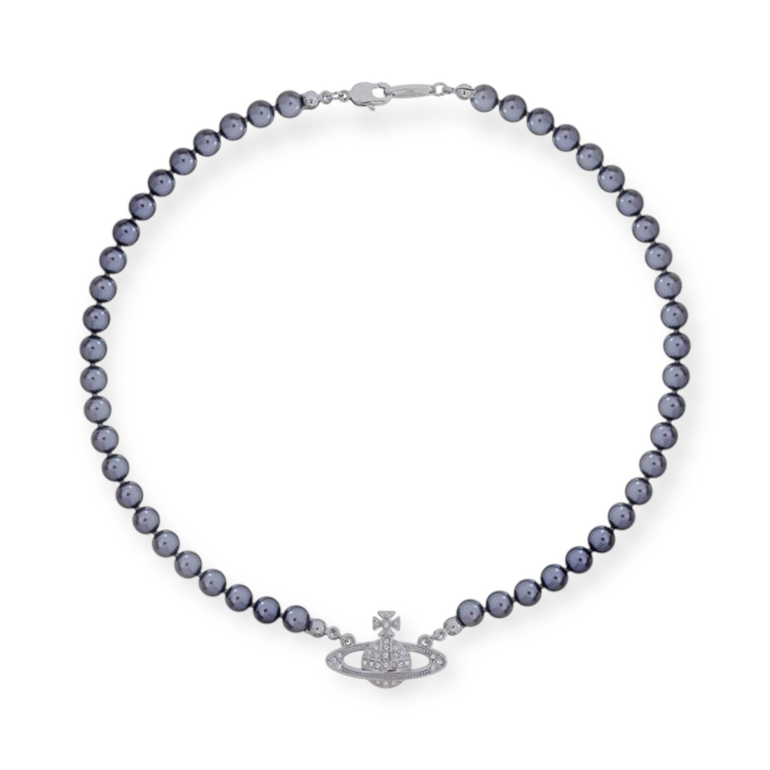 Beaded Pearl Colored Bas Abstract Pendant Orb Necklace (4 Colors)