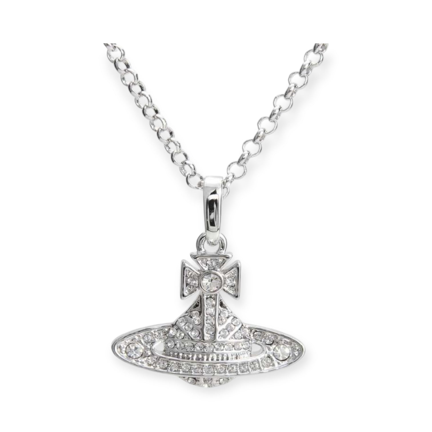Gem Studded Union Jack Orb Pendant Necklace (5 Colors)