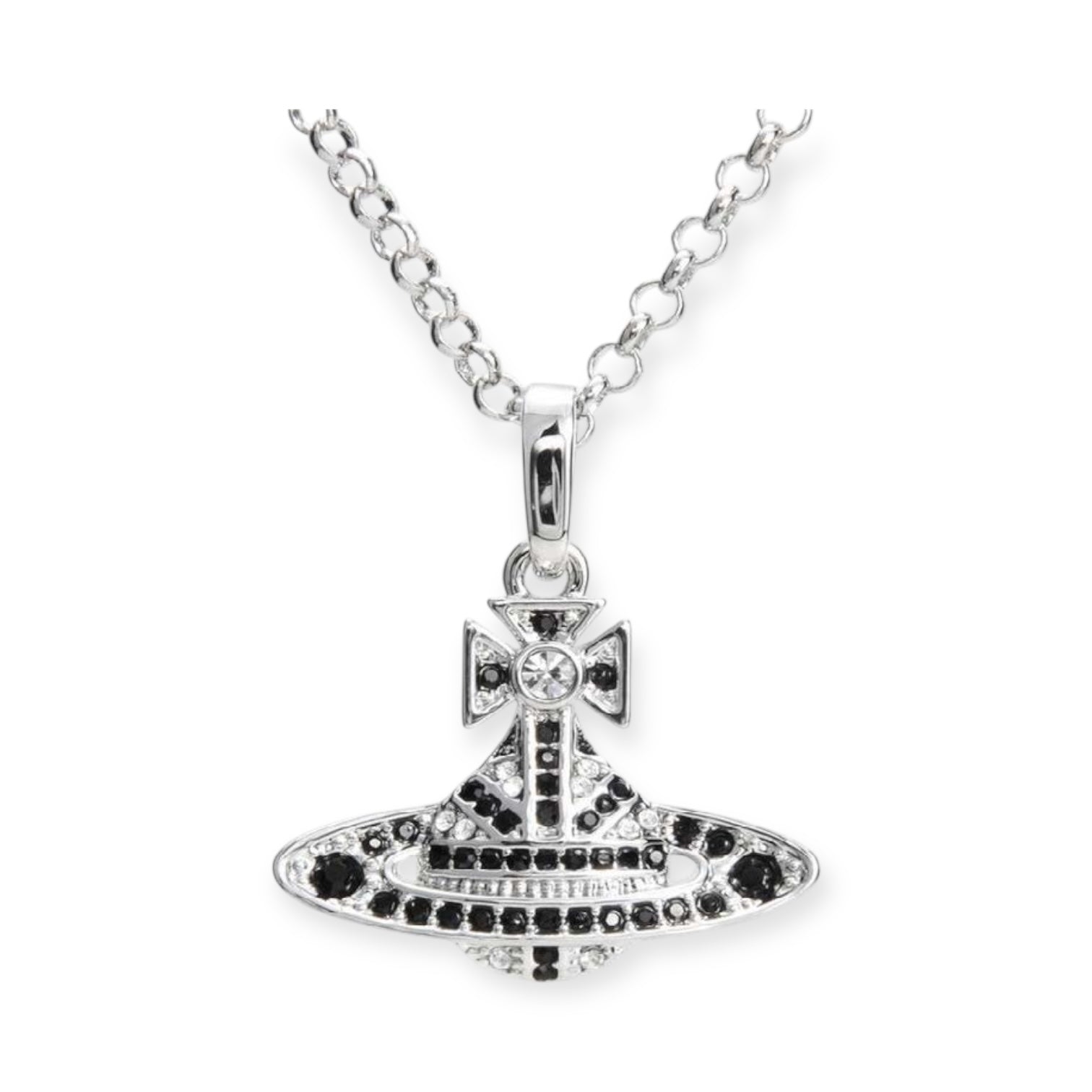 Gem Studded Union Jack Orb Pendant Necklace (5 Colors)