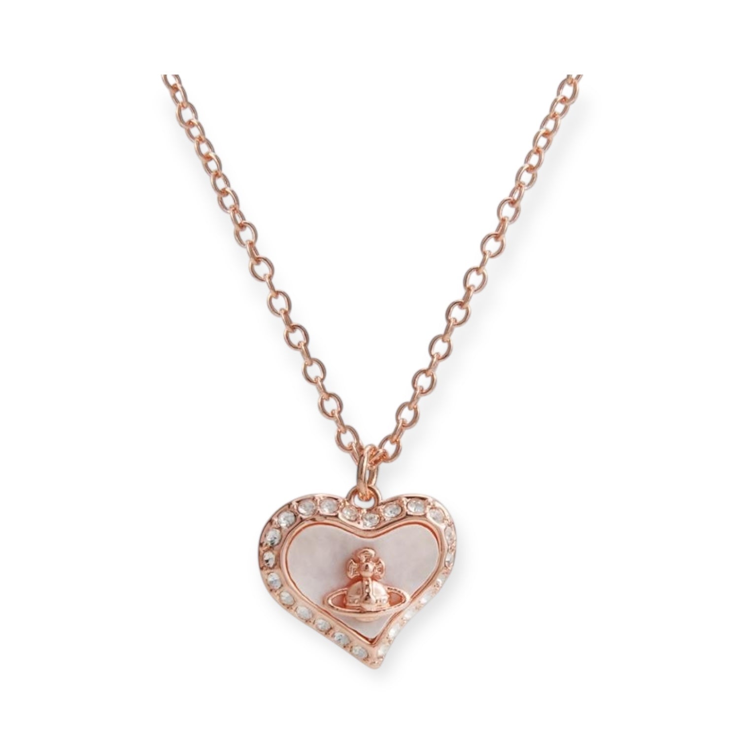 Heart Shaped Shape Plate Design Colorful Pendant Gem Studded Necklace (4 Colors)