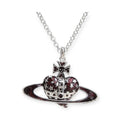 Heart Shaped Skull Star Studded Burgundy Pirate Pendant Necklace