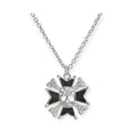 Skull & Bones Medallion Gem Studded Pendant Necklace